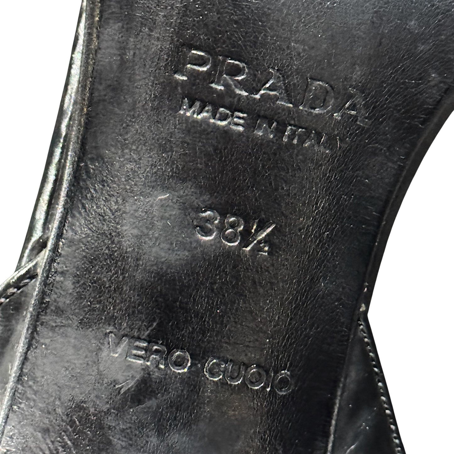 PRADA BLACK SLINGBACK SANDALS HEELS