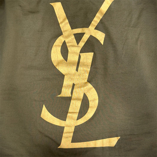 YVES SAINT LAURENT GREEN ASYMMETRIC CAMISOLE TOP