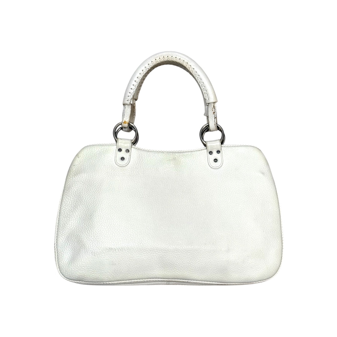 CHRISTIAN DIOR WHITE GAUCHO DOUBLE SADDLE BAG