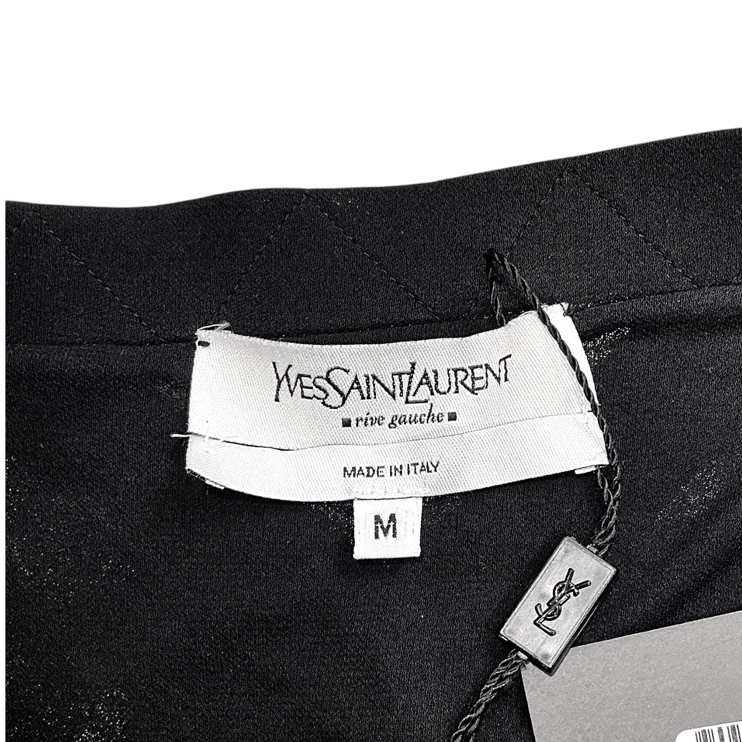 YVES SAINT LAURENT RIVE GAUCHE BLACK ASYMMETRIC SKIRT