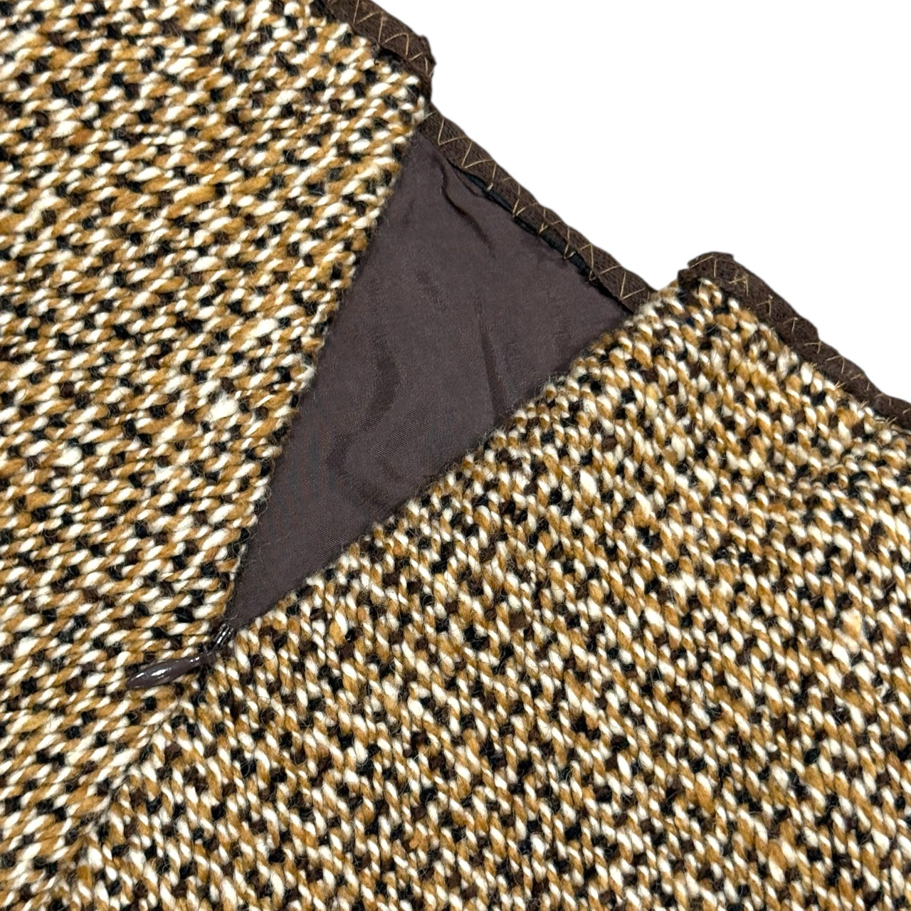 PRADA F/W2000 LVORY WOOL KNIT MIDI SKIRTS