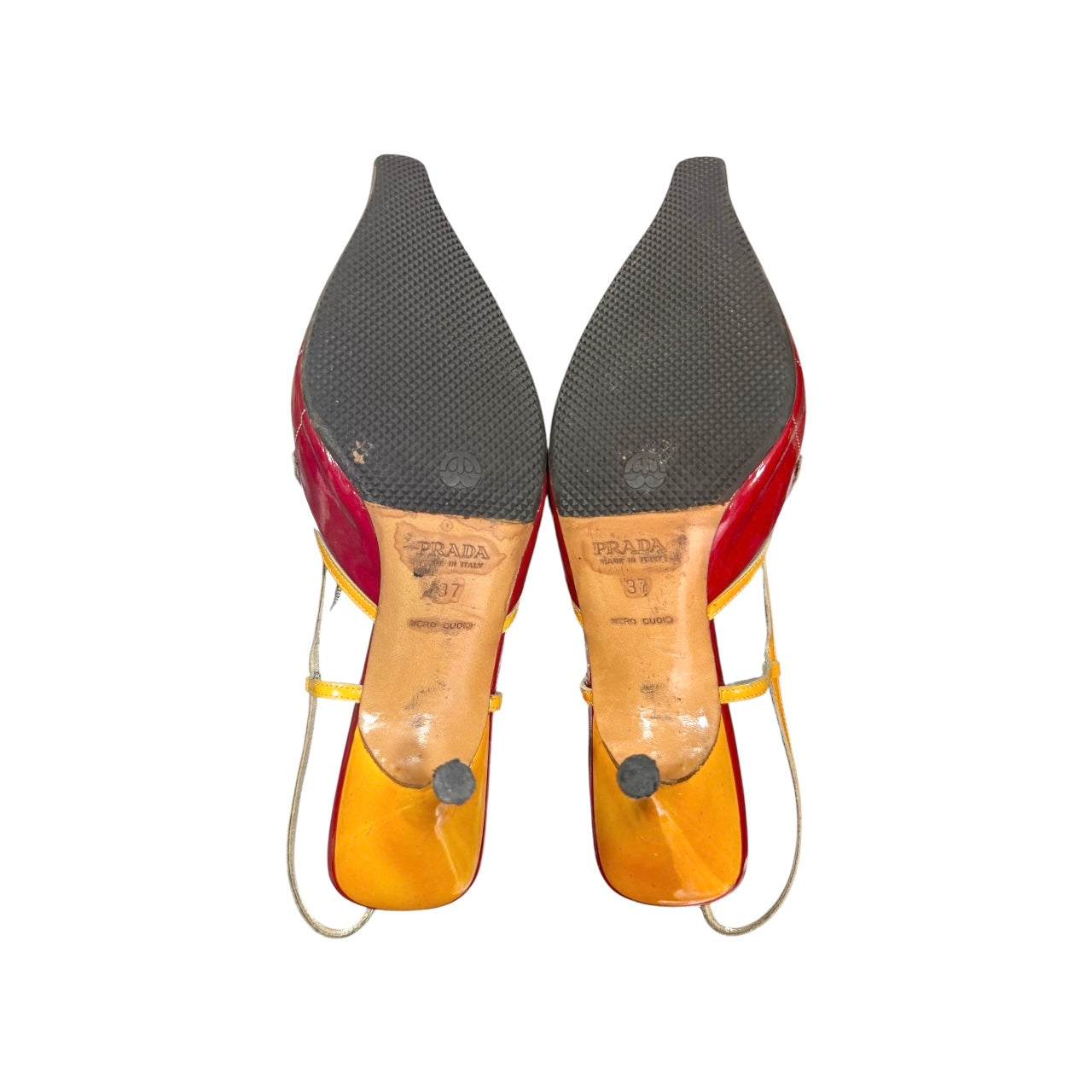 PRADA CAGE SLINGBACK PUMPS POINTED TOE HEELS