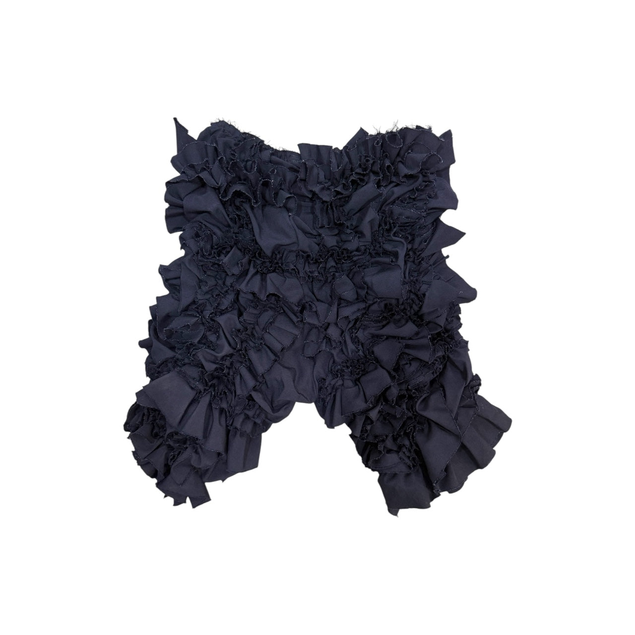 COMME DES GARÇONS NAVY BLUE RUFFLE SHORT PANT