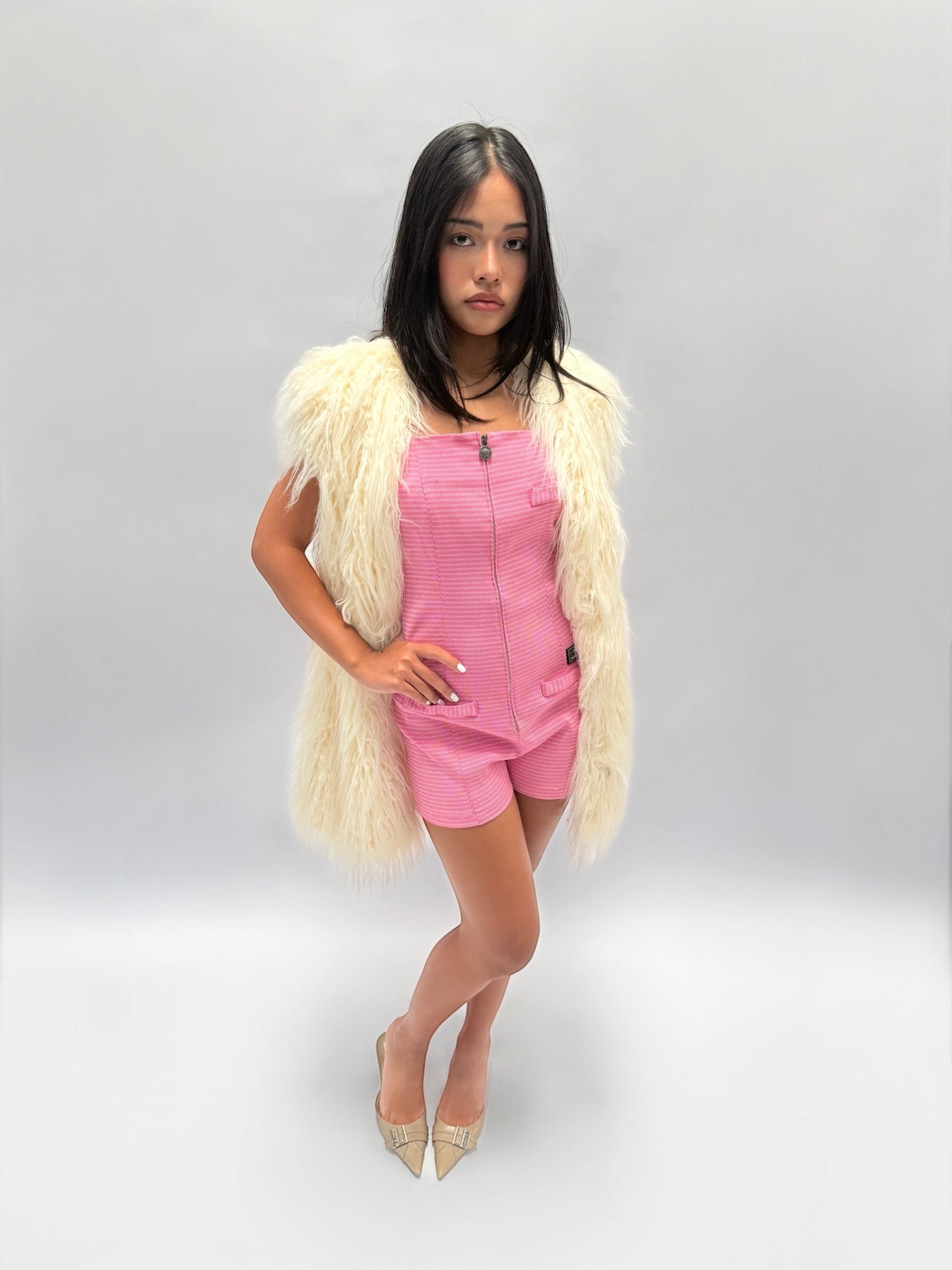 PACO RABANNE IVORY FUR JACKET