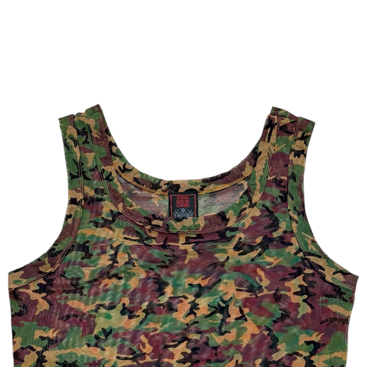 JEAN PAUL GAULTIER CAMO MESH TAKE TOP