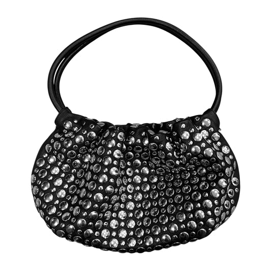 SONIA RYKIEL BLACK LEATHER DOMINO STUDDED BAG