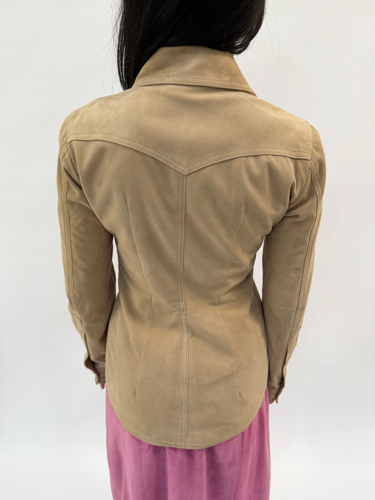 DOLCE & GABBANA BEIGE SUEDE SHIRT