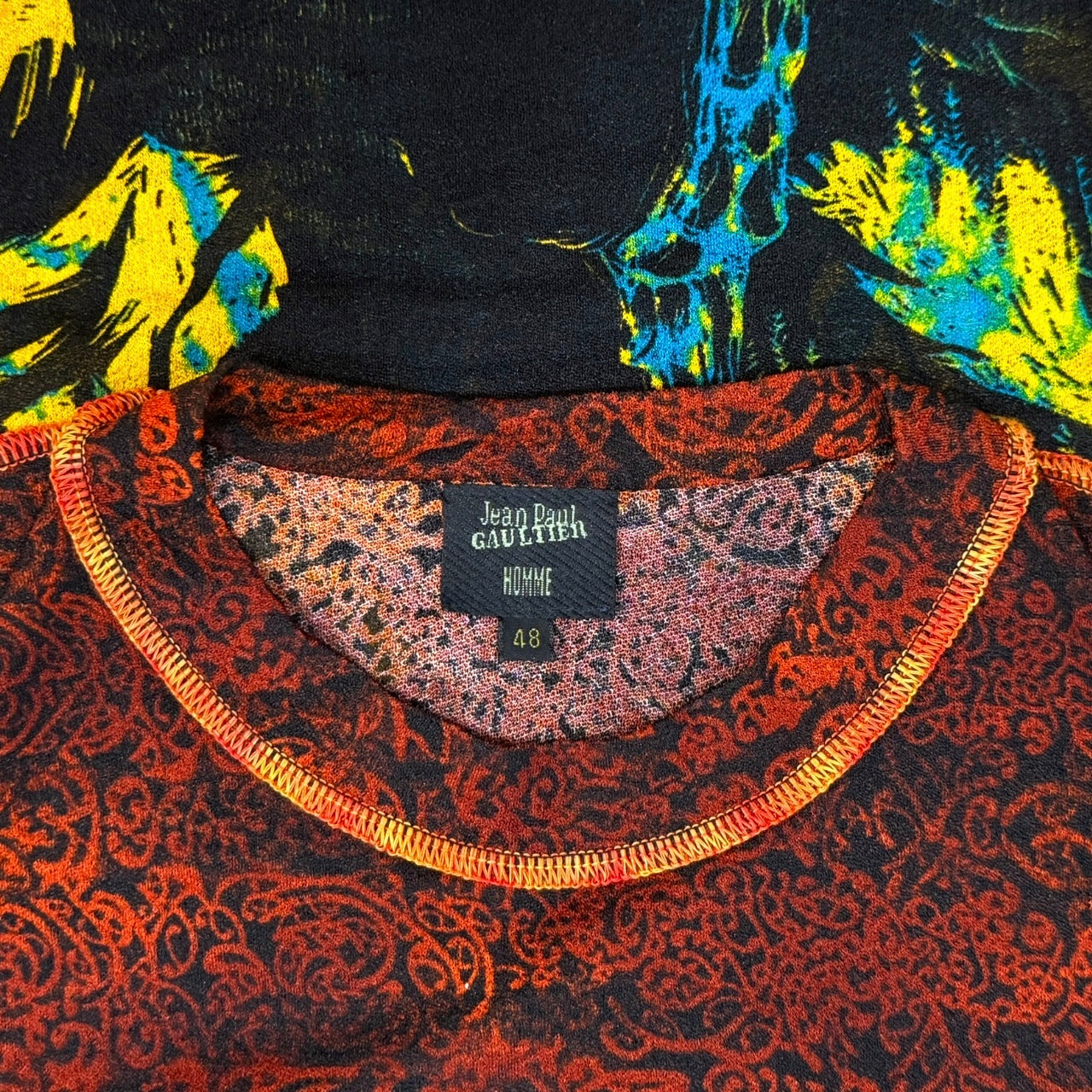 JEAN PAUL GAULTIER ABSTRACT PSYCHEDELIC PRINT MESH TOP