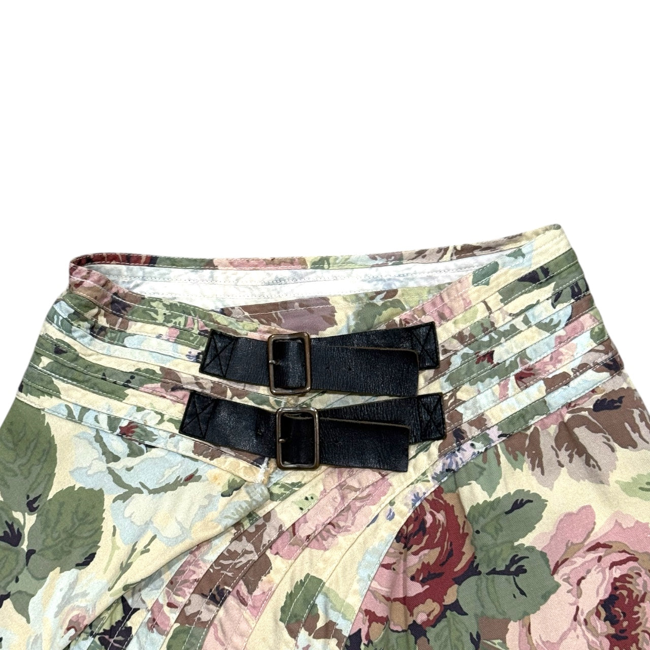 JUNYA WATANABE FLORAL SLIT BELT MAXI SKIRT