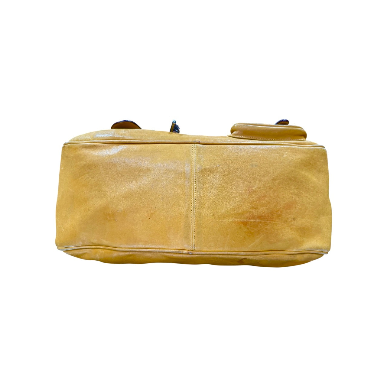 CHRISTAIN DIOR YELLOW GAUCHO DOUBLE SADDLE BAG