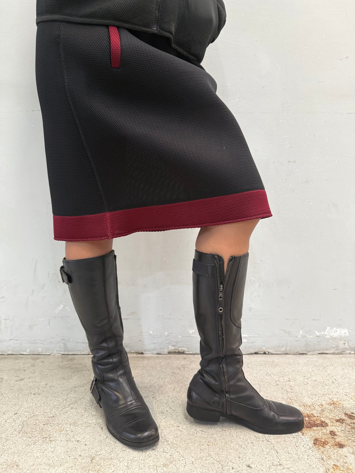 MIUMIU 00S BLACK BUCKLE BIKER BOOTS