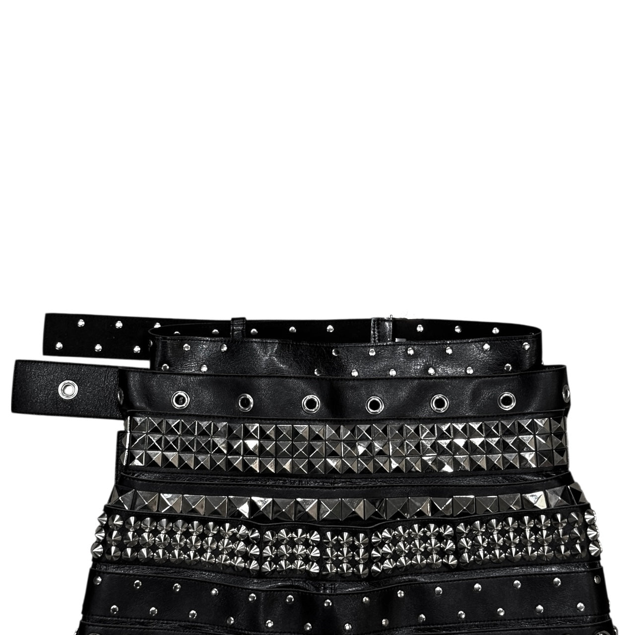 JUNYA WATANABE BLACK MULTI BUCKLE  MINI SKIRT