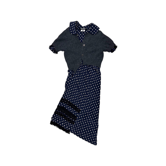 JUNYA WATANABE 2007 POLKA DOT CARDIGAN WRAP DRESS