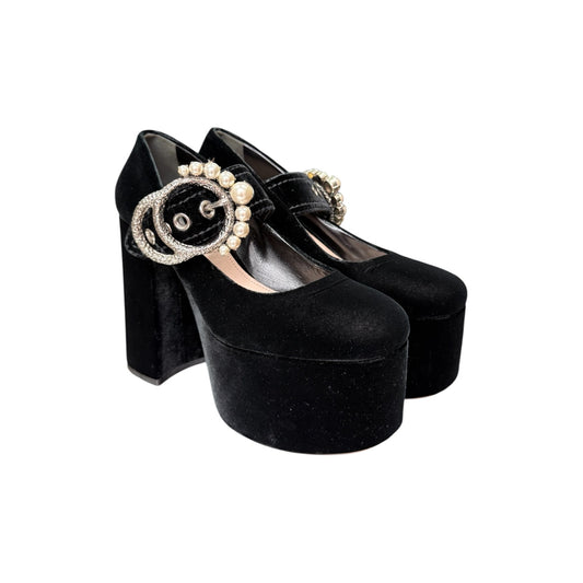 MIUMIU BLACK MARYJANE PLATFORM HEELS