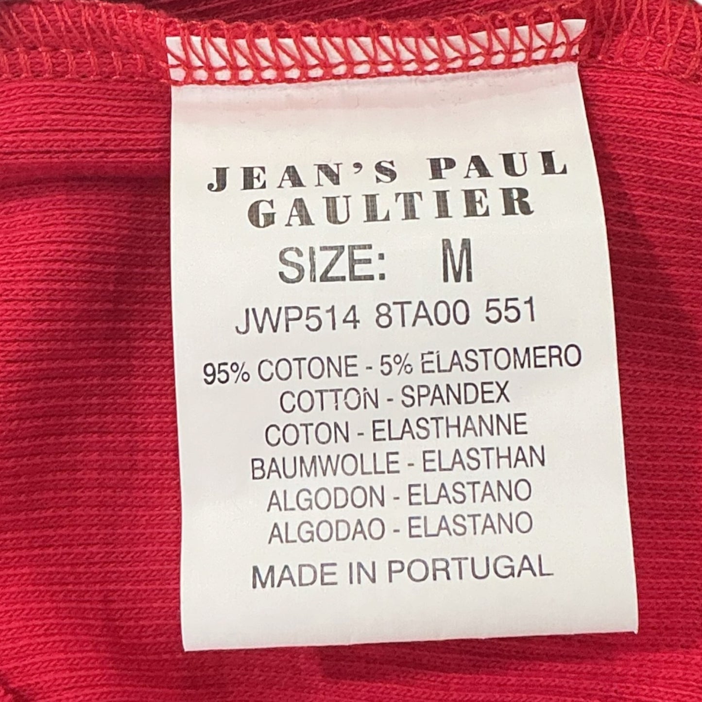 JEAN PAUL GAULTIER RED CUTOUT BUCKLED TANK TOP