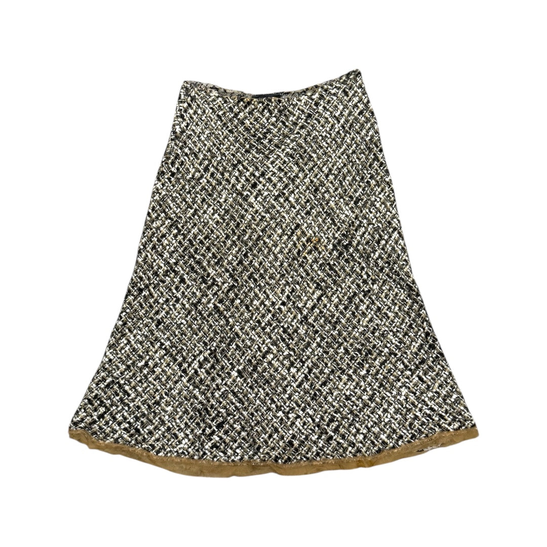 PRADA F/W2000 VOILE TRIMMED BOUCLE MIDI SKIRT