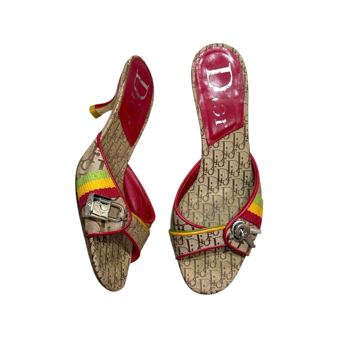 CHRISTIAN DIOR SS2004 RASTA MONOGRAM MULES