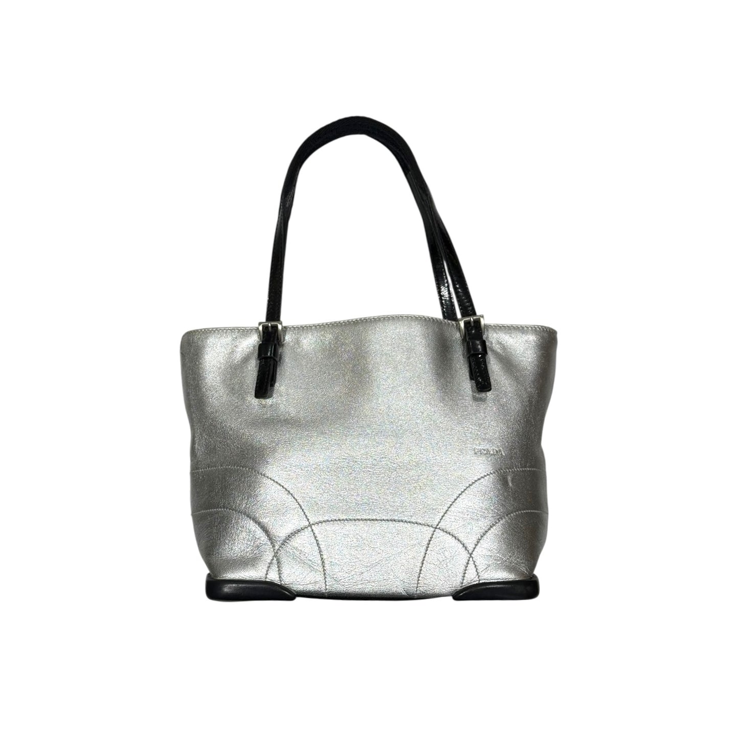 PRADA SILVER BOWLING BAG