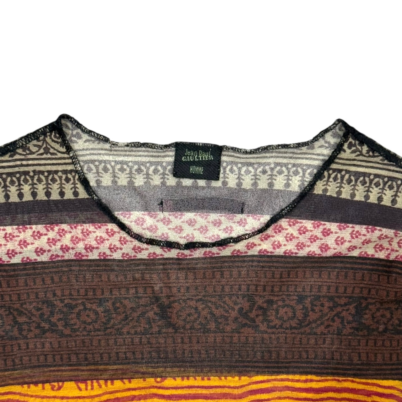 JEAN PAUL GAULTIER TRIBAL PATCHWORK MESH TOP