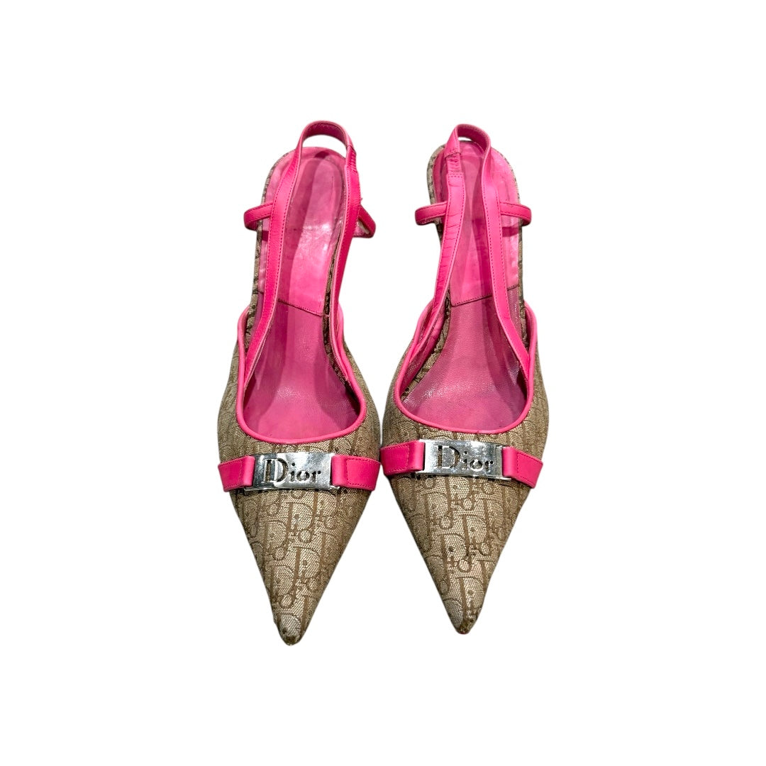 DIOR BY JOHN GALLIANO 00S LOGO SLINGBACK PUMPS