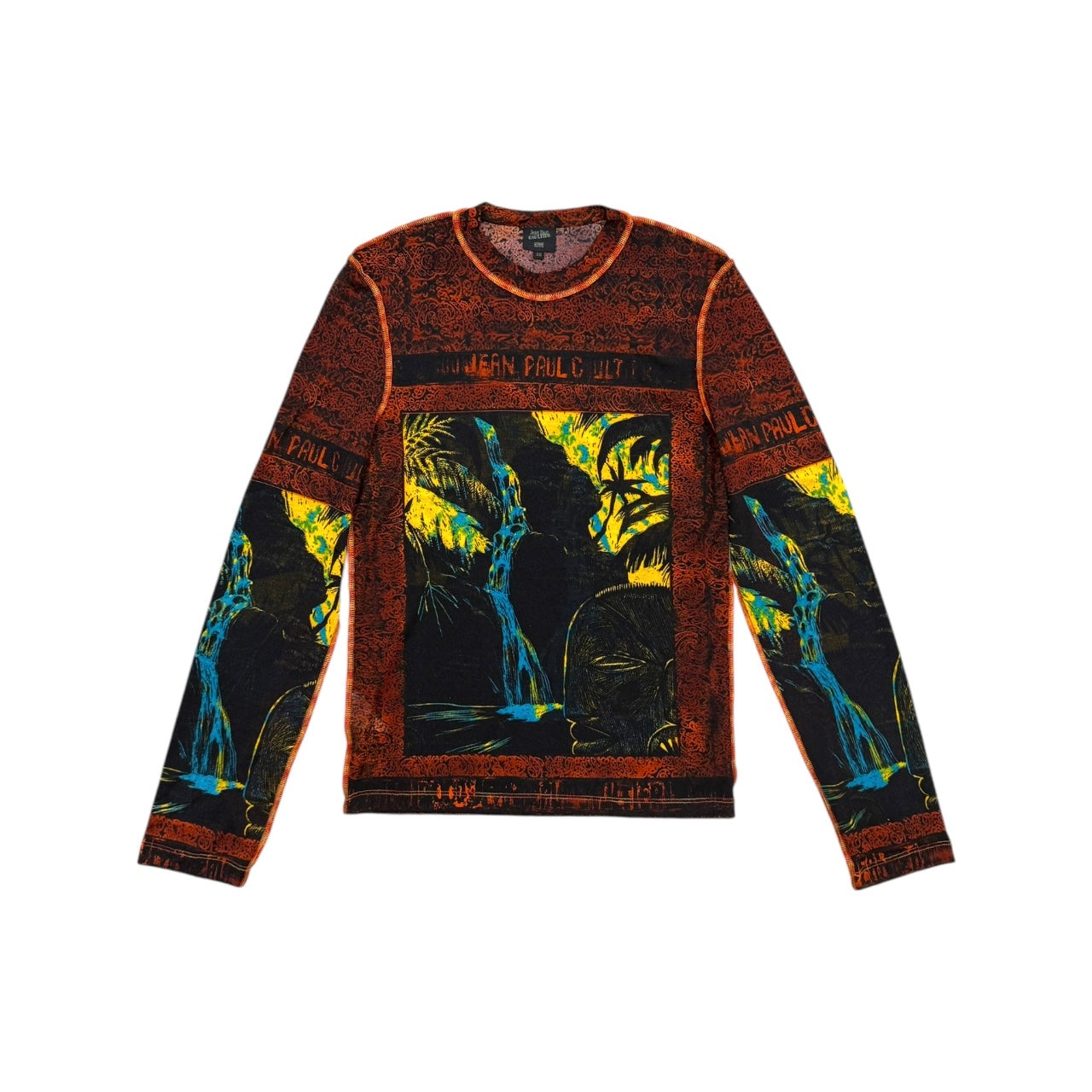 JEAN PAUL GAULTIER ABSTRACT PSYCHEDELIC PRINT MESH TOP