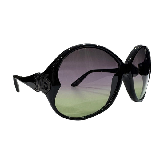 JOHN GALLIANO BLACK GREEN GRADIENT SUNGLASSES