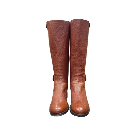 PRADA BROWN LEATHER RIDING BOOTS