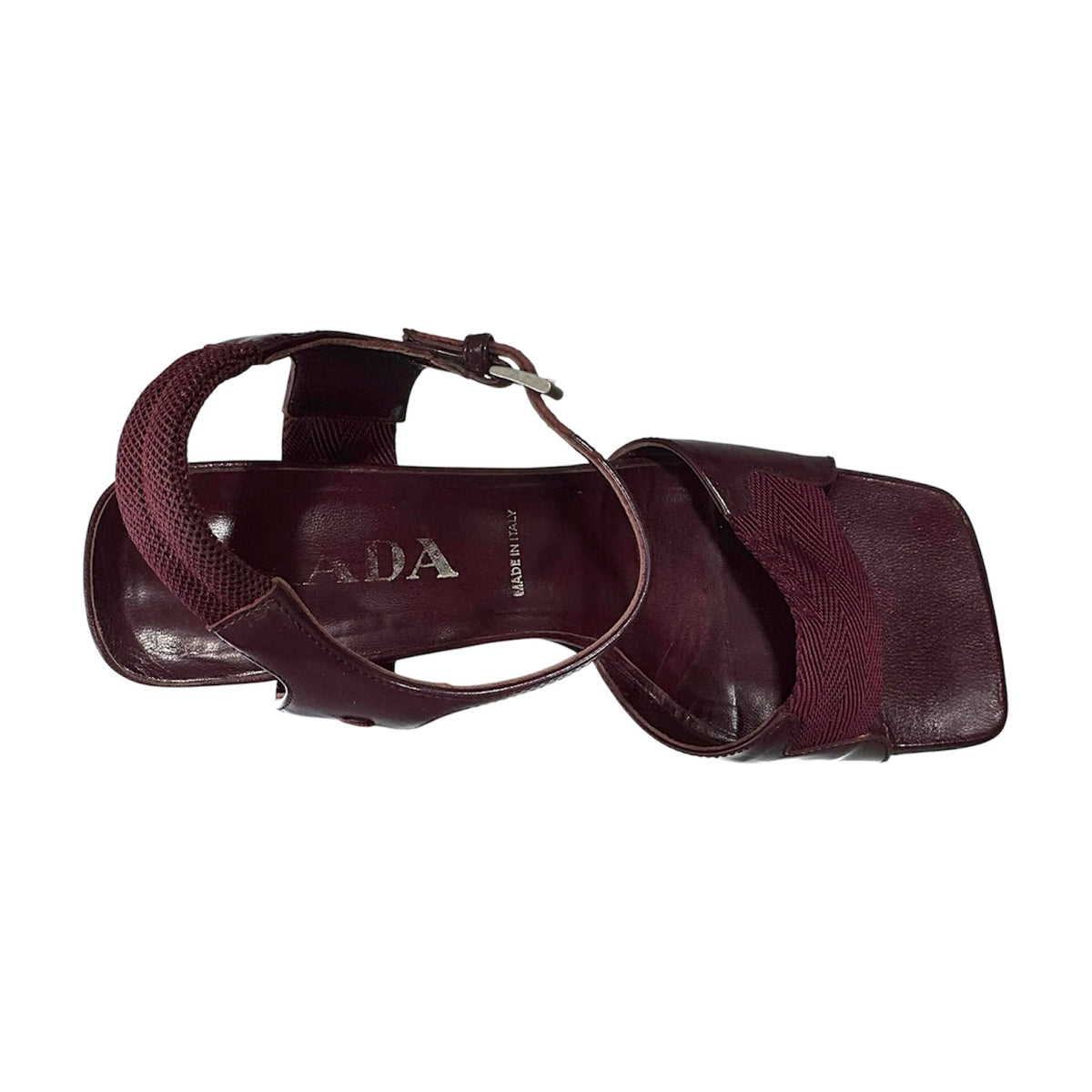 PRADA BURGUNDY BLOCK HEELS