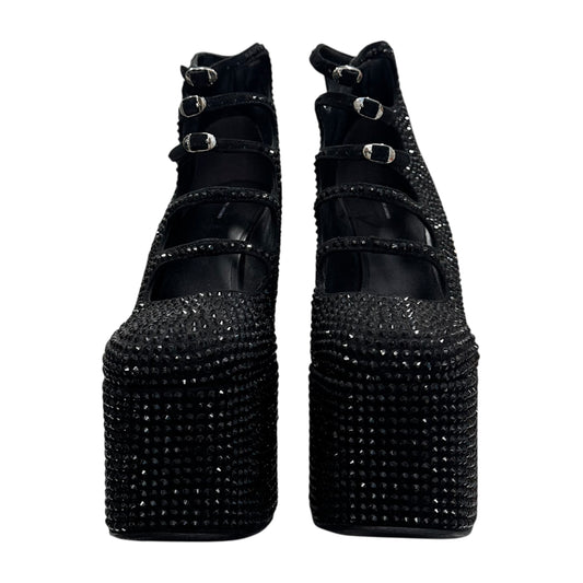 MARC JACOB KIKI BLACK RHINESTONE ANKLE BOOTS