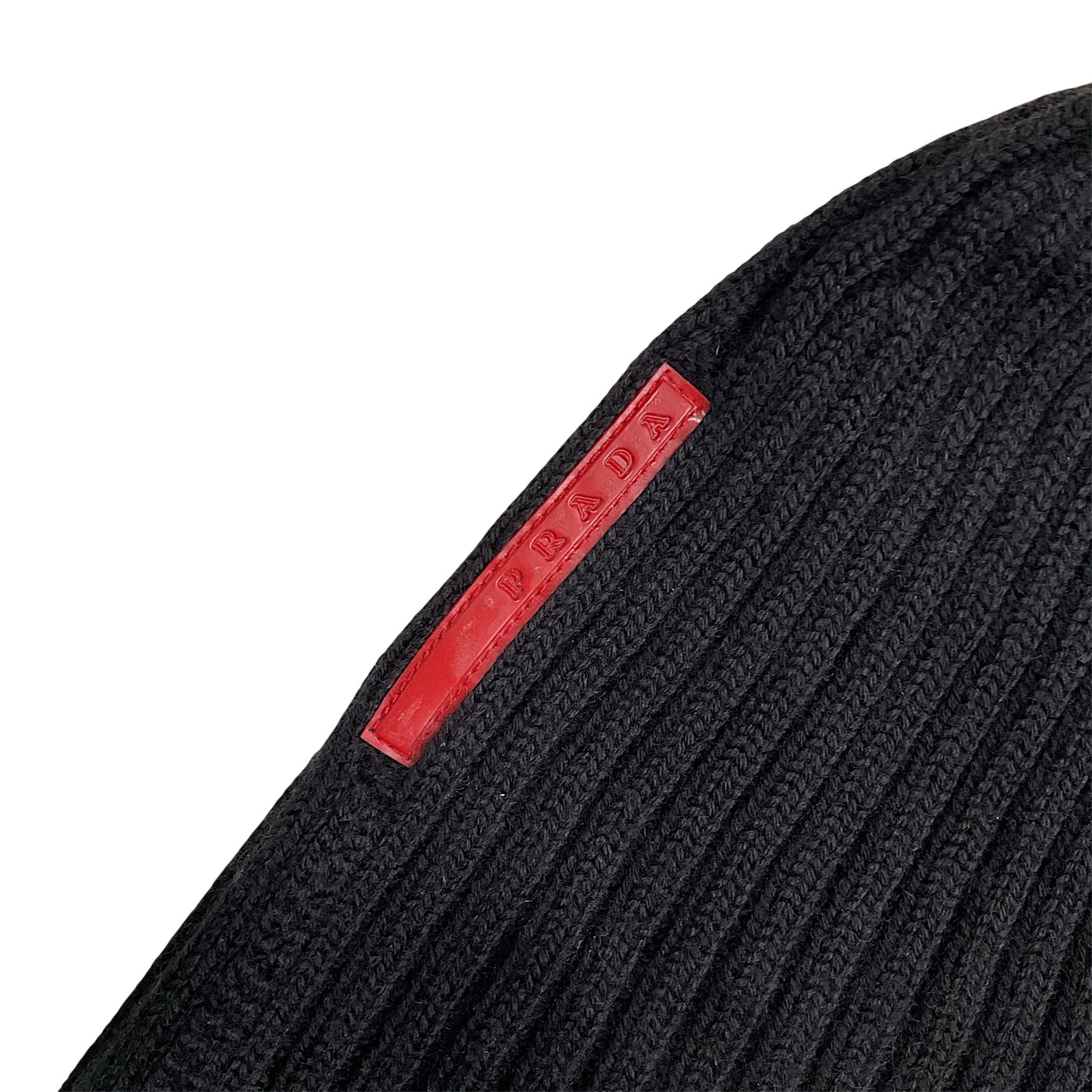PRADA SPORT BLACK WOOL BEANIES