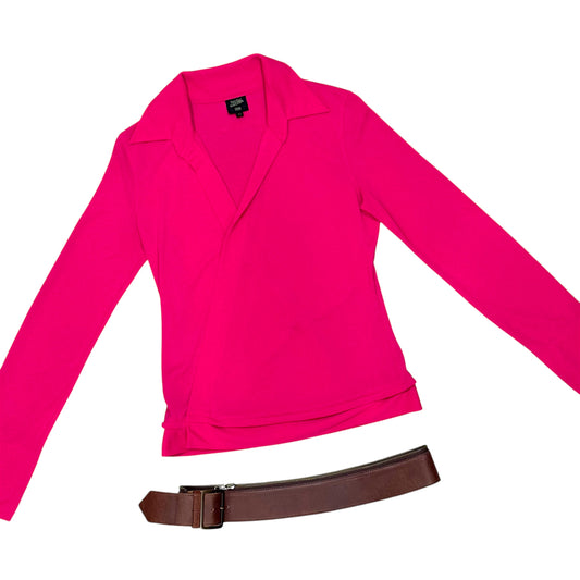 JEAN PAUL GAULTIER PINK BELT WRAP SHIRT