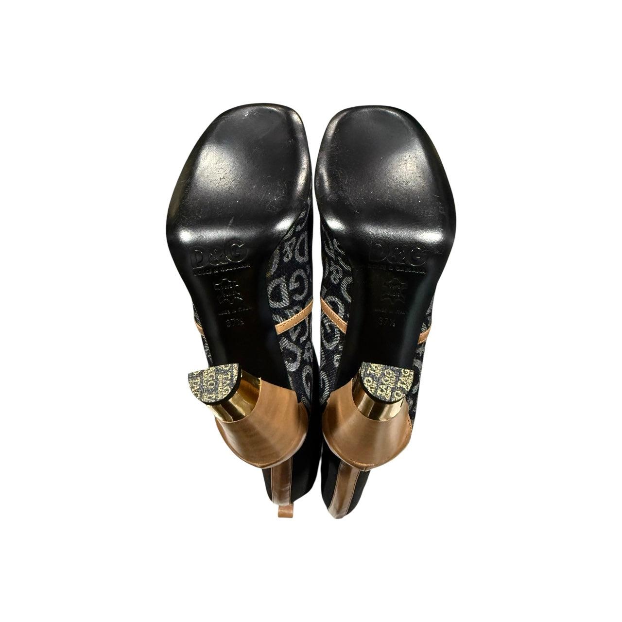 DOLCE & GABBANA MONOGRAM KNEE HIGH HEEL BOOTS