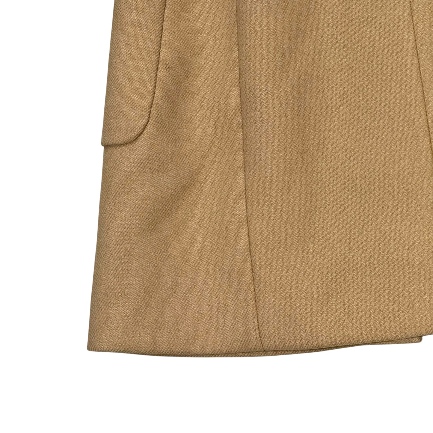 PRADA TAN WOOL BUCKLED COAT