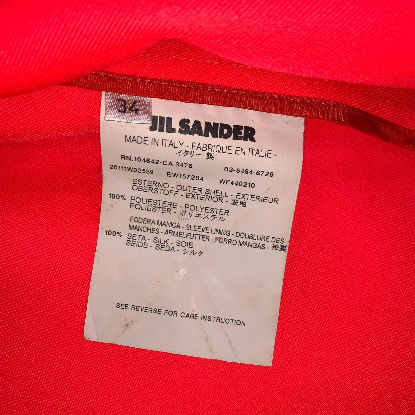 JIL SANDER pink neon blazer