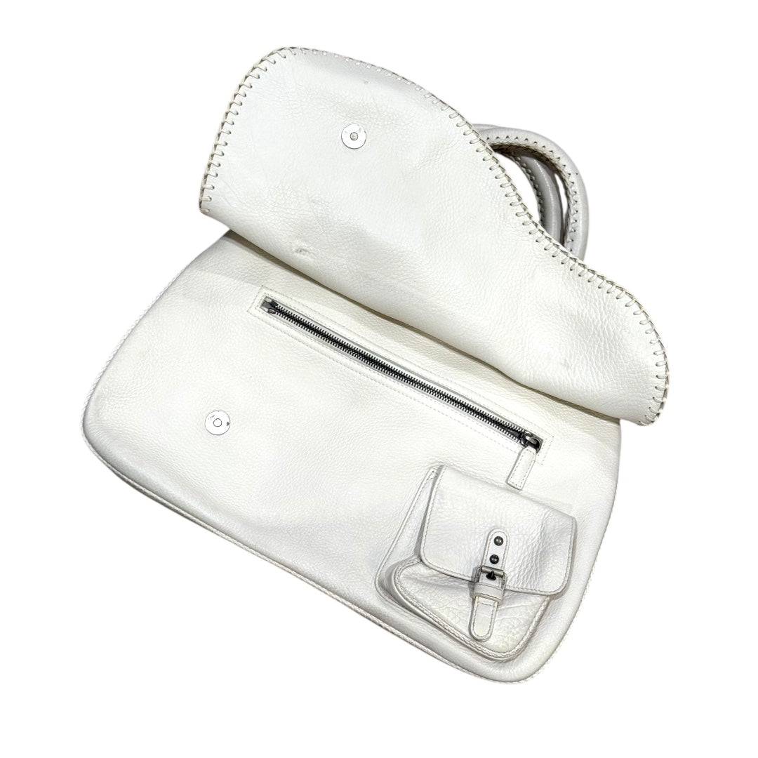 CHRISTIAN DIOR WHITE GAUCHO DOUBLE SADDLE BAG