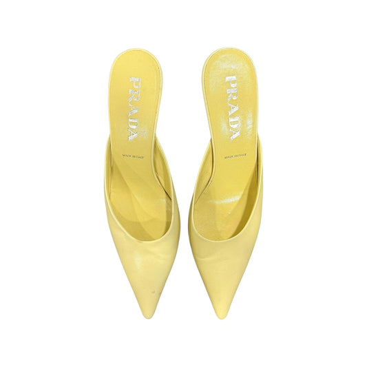 PRADA YELLOW LIME MULES