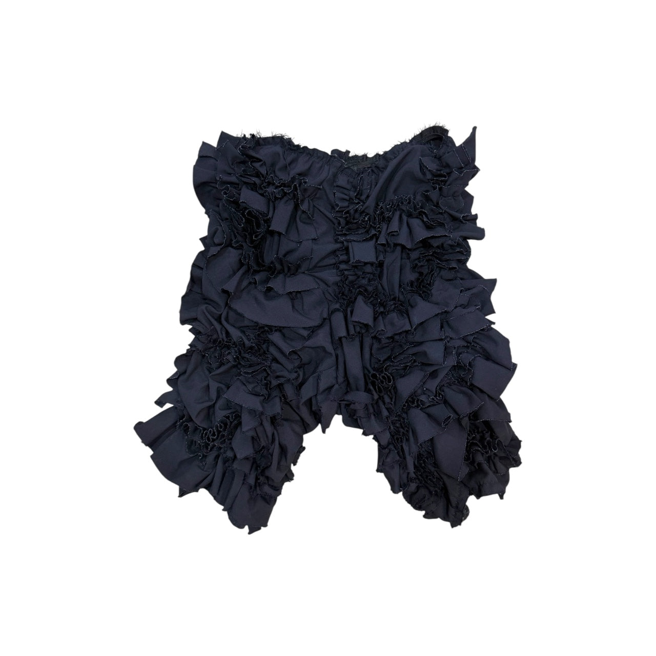 COMME DES GARÇONS NAVY BLUE RUFFLE SHORT PANT