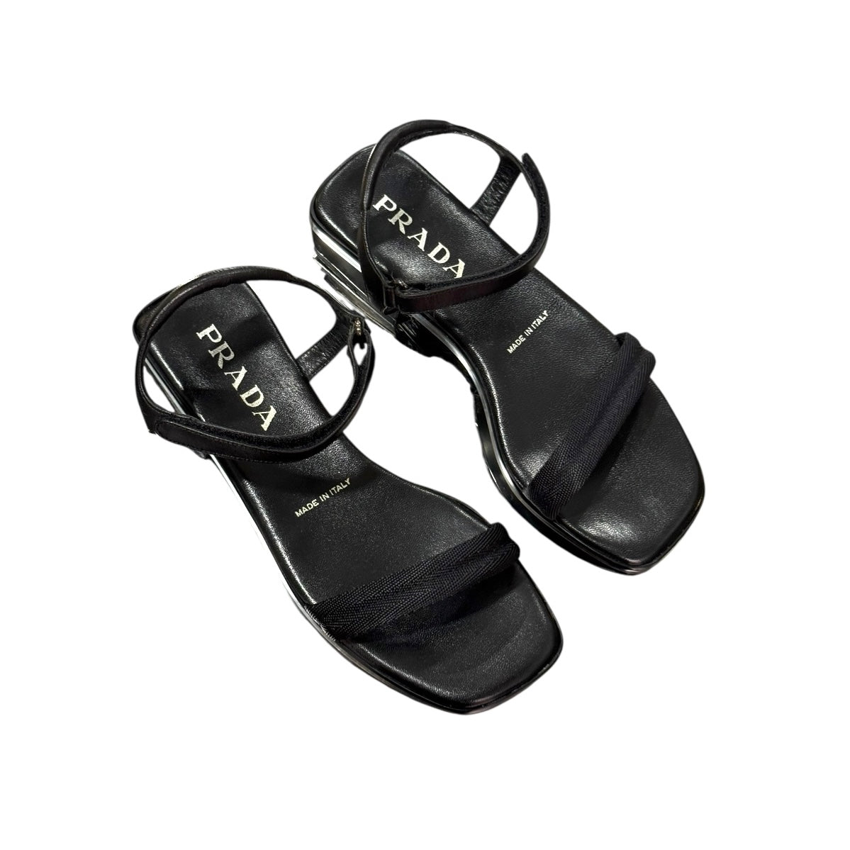 PRADA BLACK LEATHER SANDALS