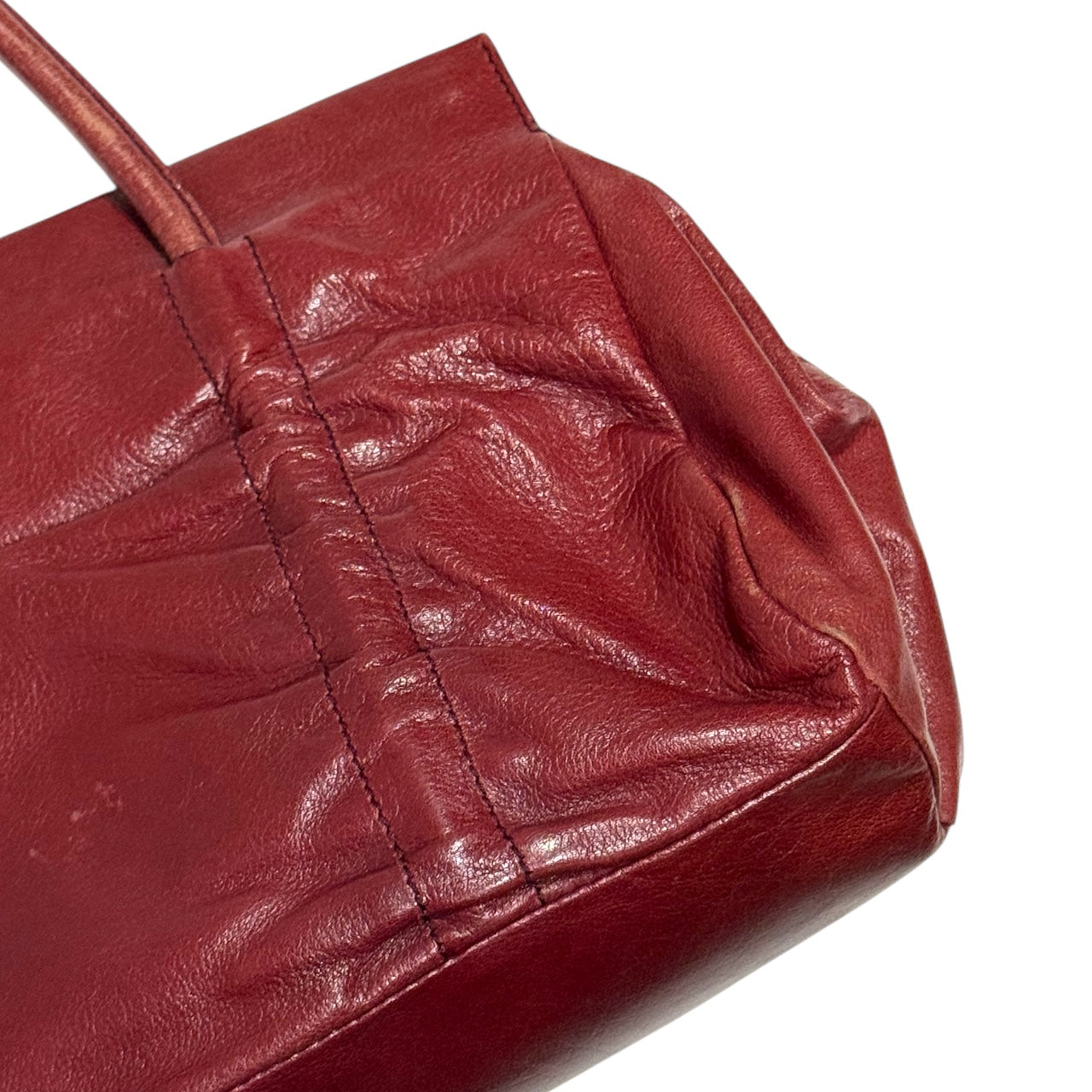MIUMIU BURGUNDY RUCHED BAG