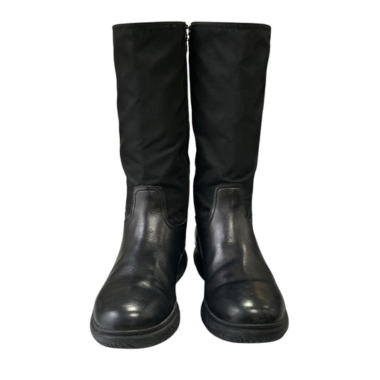 PRADA SPORTS BLACK NYLON LEATHER BOOTS