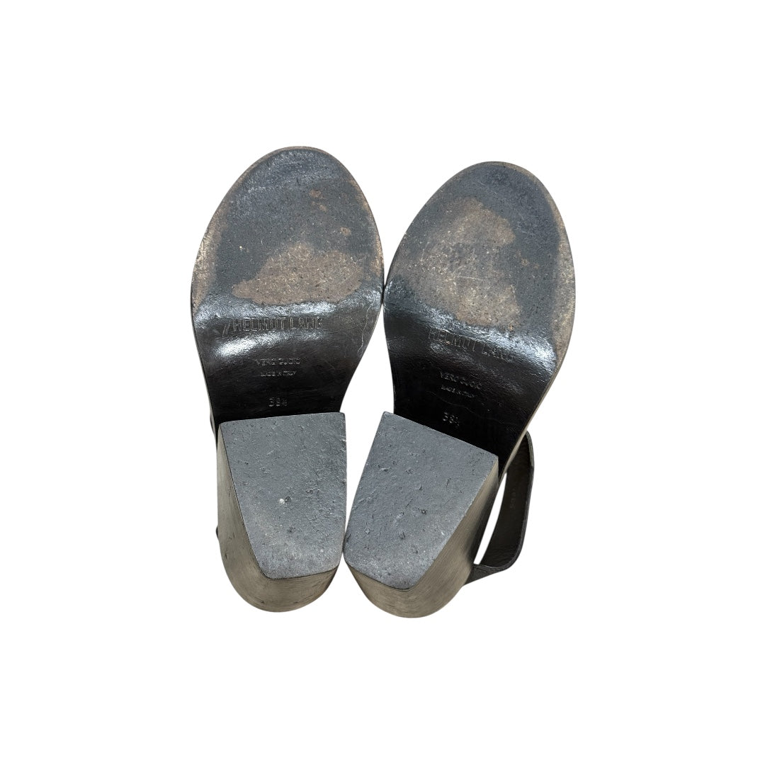 HELMUT LANG BLACK LEATHER MULES