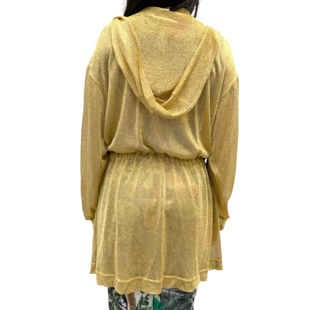 MOSCHINO GOLD KNITTED HOODED CARDIGAN