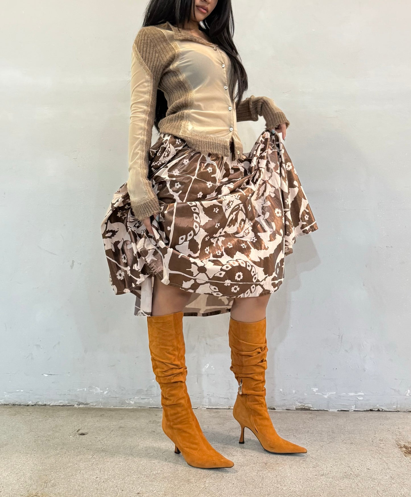 VERSACE BRONZE SUEDE BOOTS