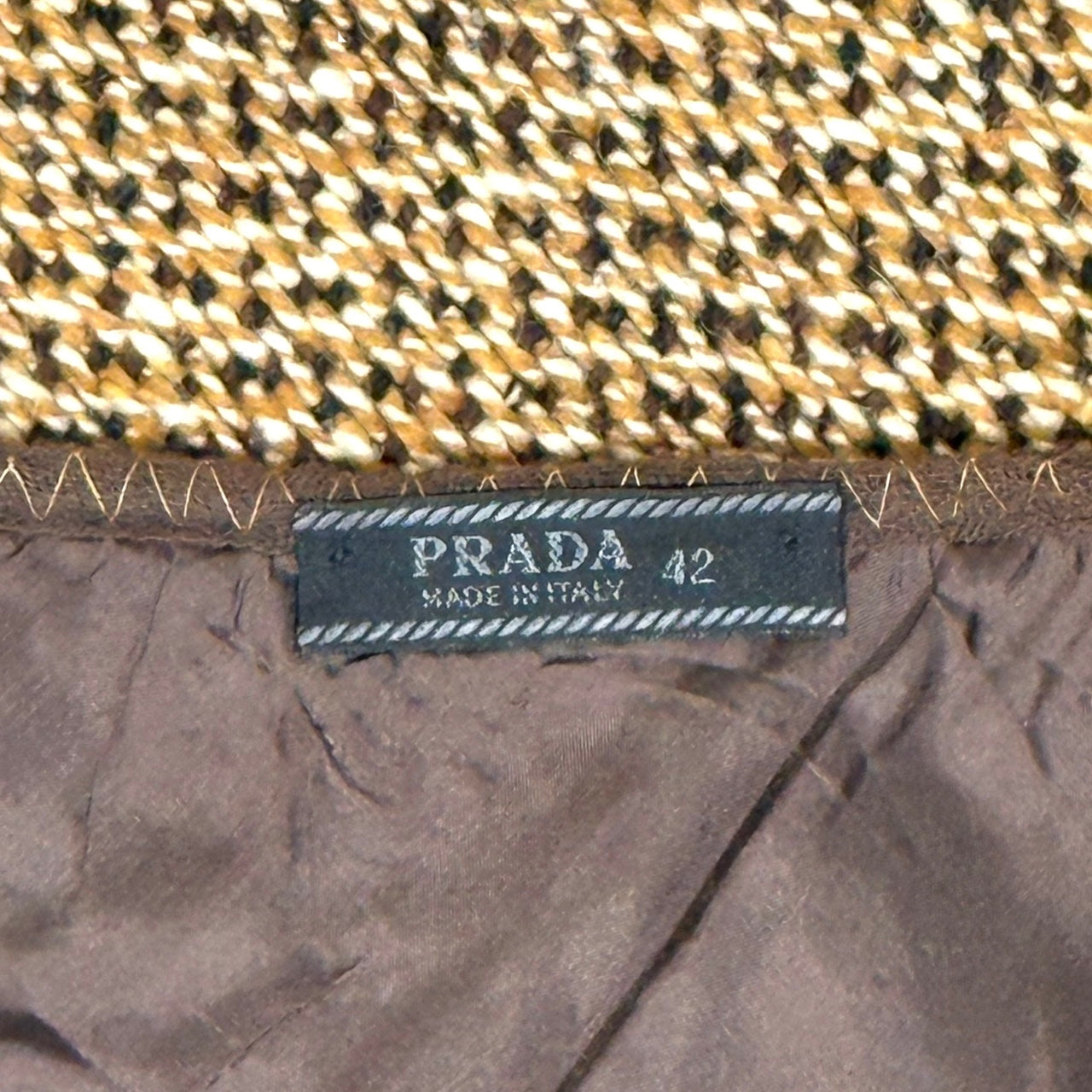 PRADA F/W2000 LVORY WOOL KNIT MIDI SKIRTS
