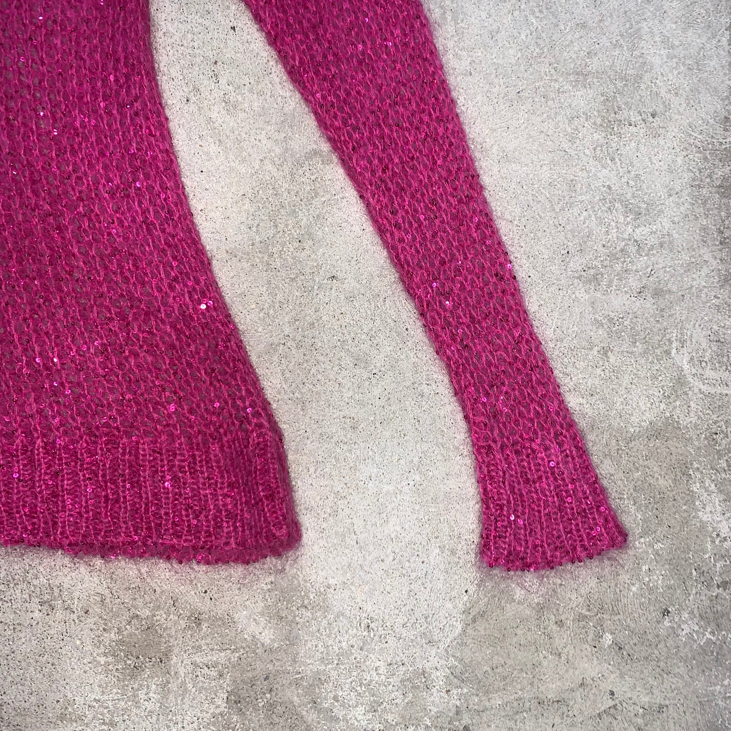 MIU MIU KNITTED SEQUINS PINK SWEATER