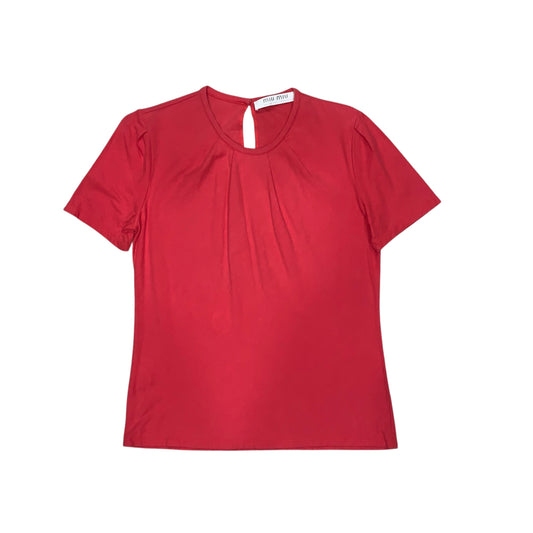 MIU MIU RED TSHIRT with pleats