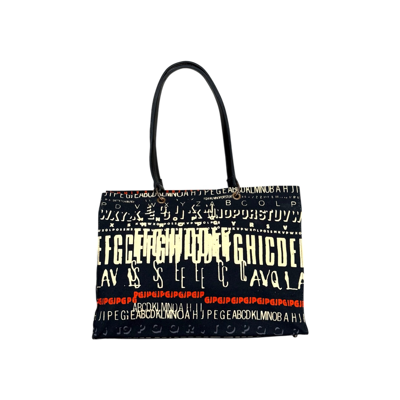 JEAN PAUL GAULTIER JPG SCRIPT LOGO ALL-OVER PRINT TOTE BAG