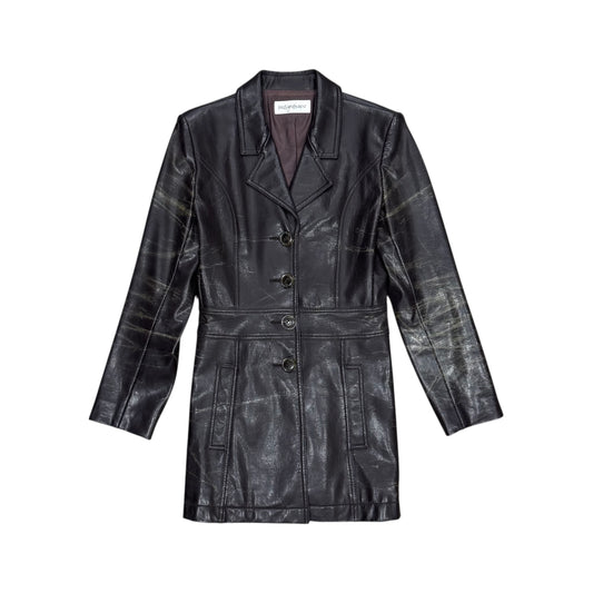 YVES SAINT LAURENT BROWN LEATHER JACKET