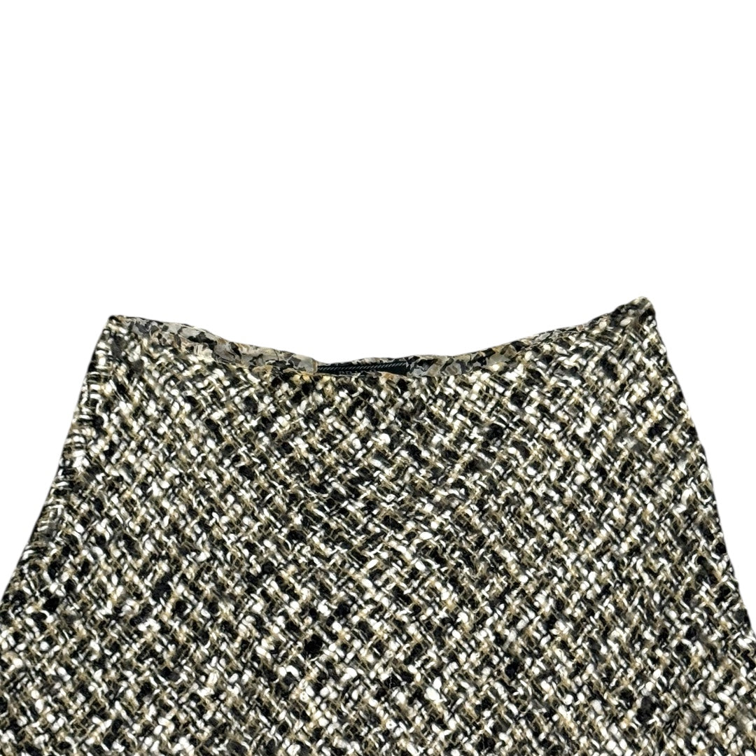 PRADA F/W2000 VOILE TRIMMED BOUCLE MIDI SKIRT