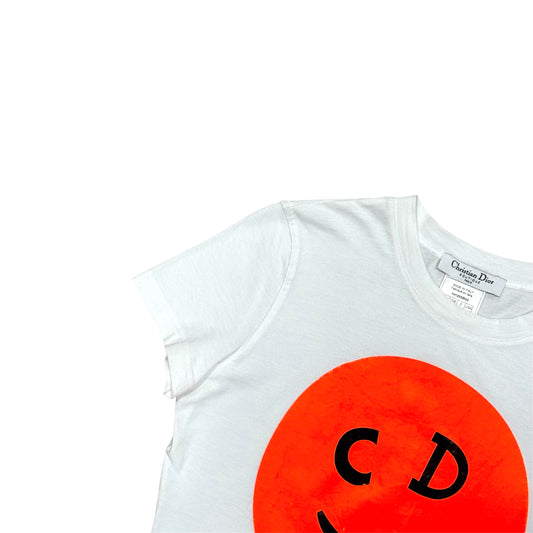 CHRISTIAN DIOR 2001 WHITE SMILEY GRAPHIC TOP